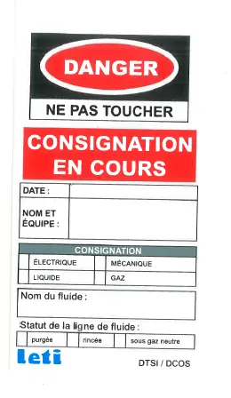 [SBD110L] ETIQUETTE DE CONSIGNATION